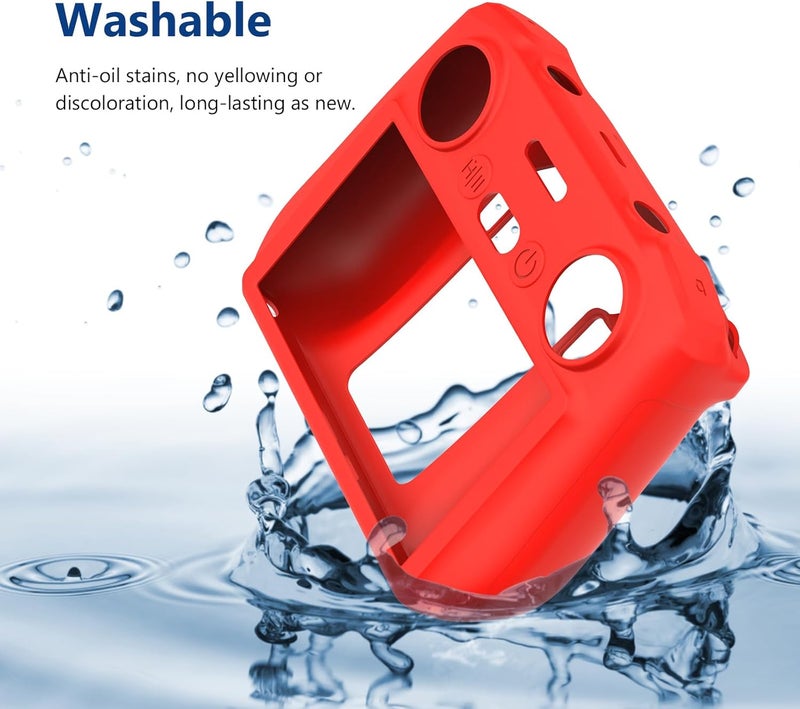 Reflex Camera Silicone Cover for DJI RC 2 Remote Control - Shockproof Protective Case for DJI Mavic Air 3, Lightweight & Durable. (Red) - Image 3
